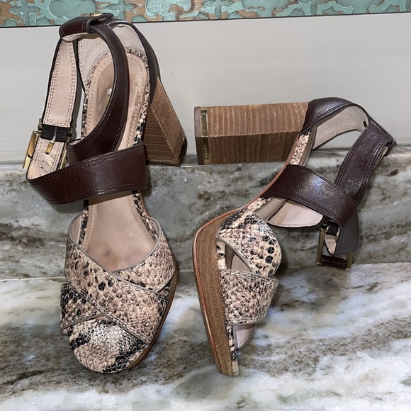Louise et Cie Gigi Snakeskin Heeled Sandals 7 - Picture 2 of 11